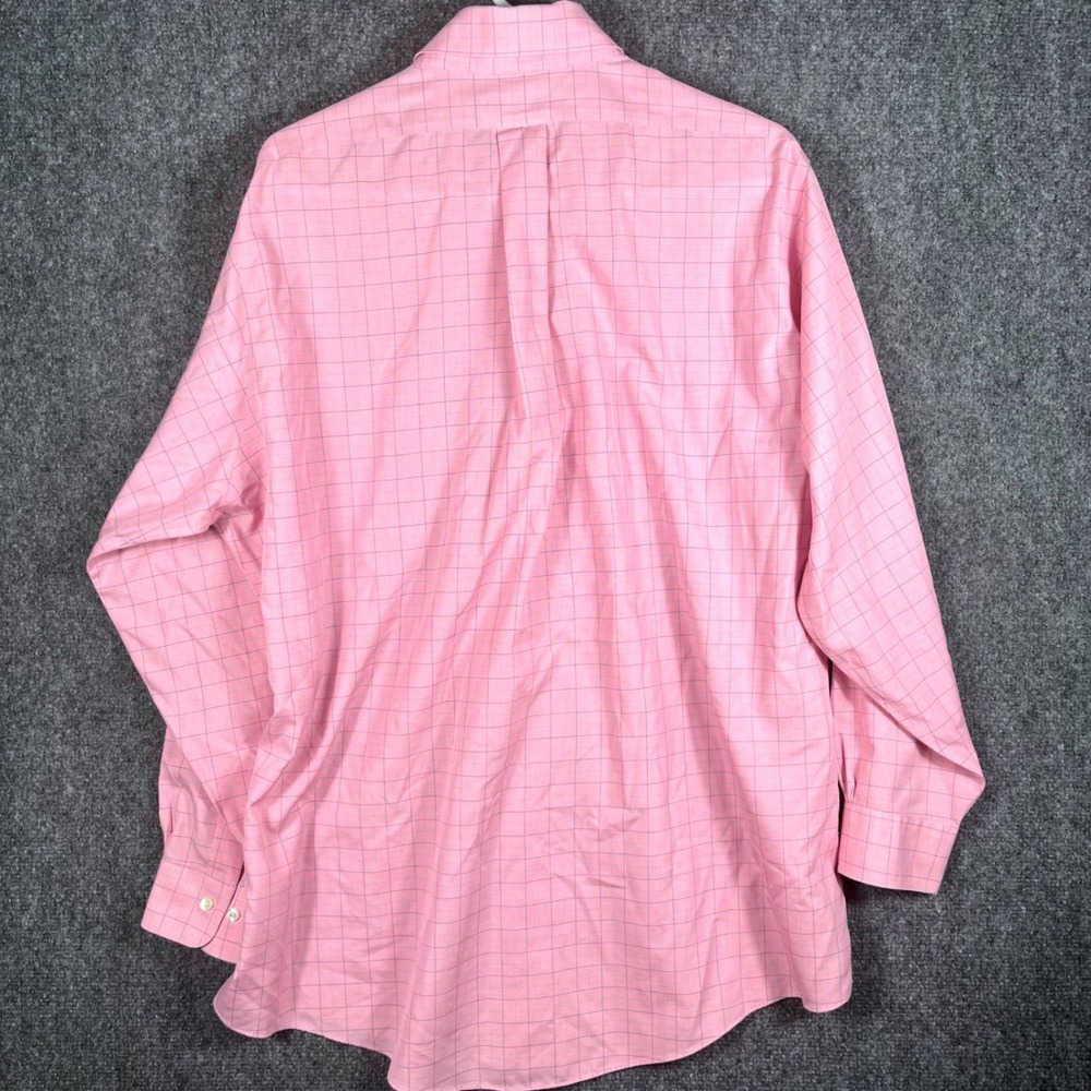 Brooks Brothers Button Down Shirt Mens 16.5 2/3 Pink Tattersall Traditional Fit - Picture 3 of 6